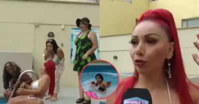 Deysi Araujo organiza piscinazo con sus amigas, pero seguridad la retira