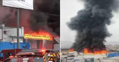 Incendio de gran magnitud consume inmueble en la avenida �scar R. Benavides