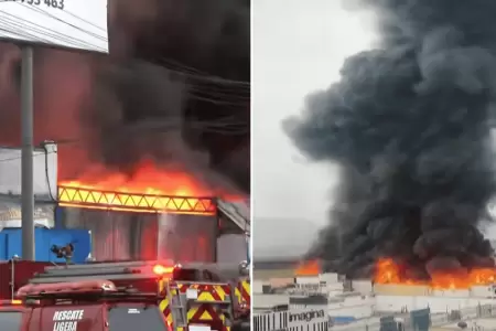 Incendio de gran magnitud consume inmueble en la avenida �scar R. Benavides