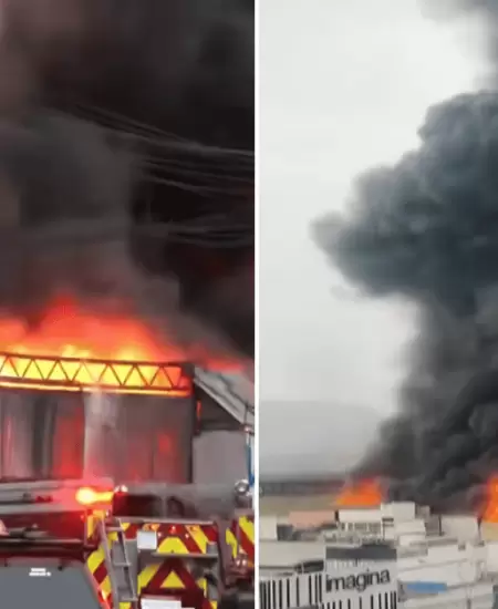 Incendio de gran magnitud consume inmueble en la avenida �scar R. Benavides
