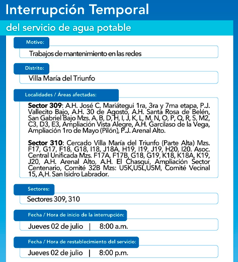 VMT sin agua