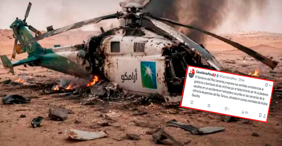 Cancillería de Perú expresa sus condolencias a Arabia Saudita.