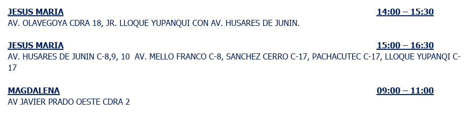 Sin luz el 6 de julio.