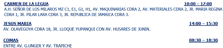 Sin electricidad temporal el miércoles 8 de julio, según Pluz Perú.