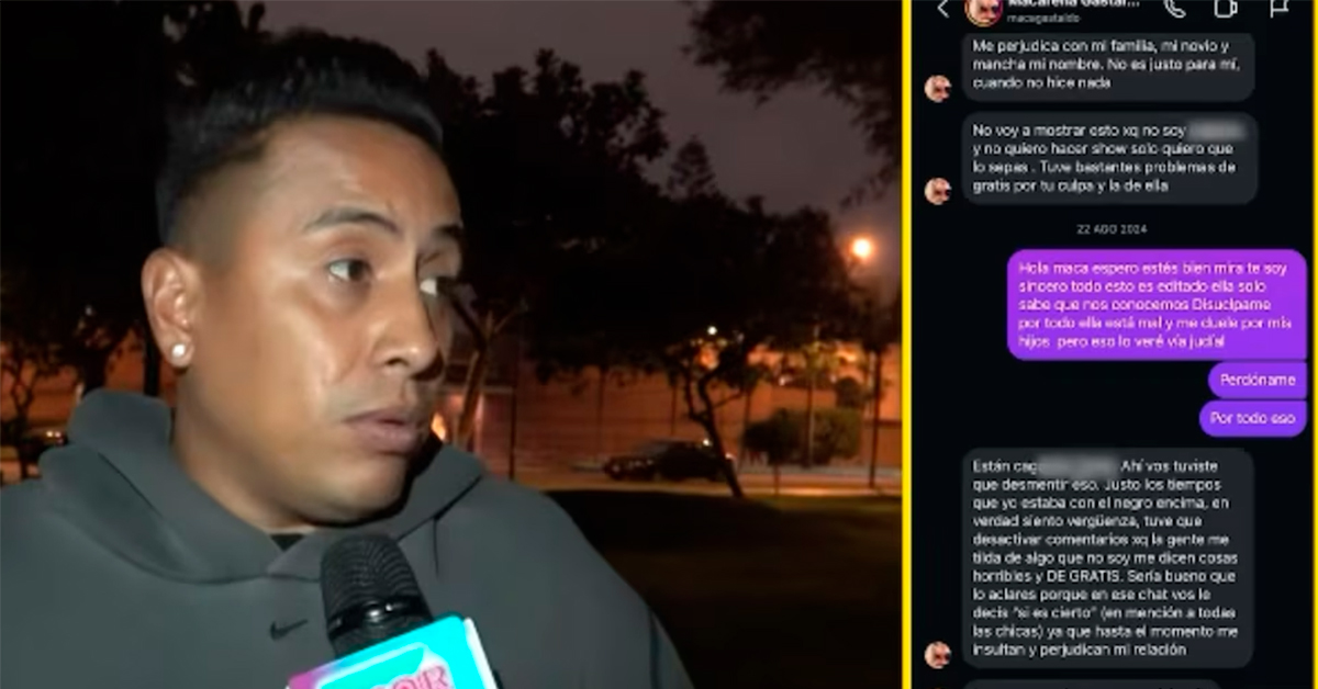 Cueva mostró pruebas donde Macarena le escribía a él. (Difusión)