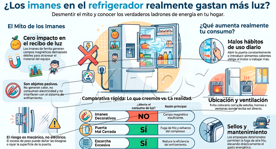 Expertos desmienten que el uso de imanes genere mayor gasto de energía.