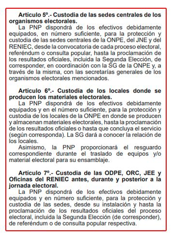 Polic�as y militares mantendr�n resguardo de sedes de la ONPE durante todo el proceso electoral.