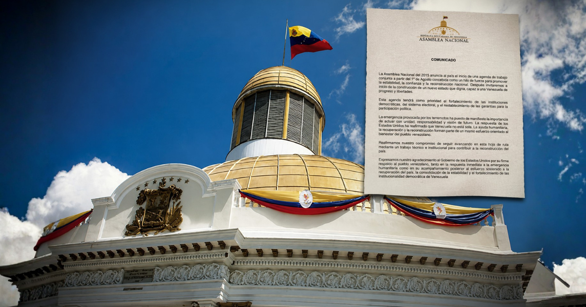 Asamblea Nacional de Venezuela anuncia una nueva hoja de ruta para promover la estabilidad, la democracia y recuperación nacional