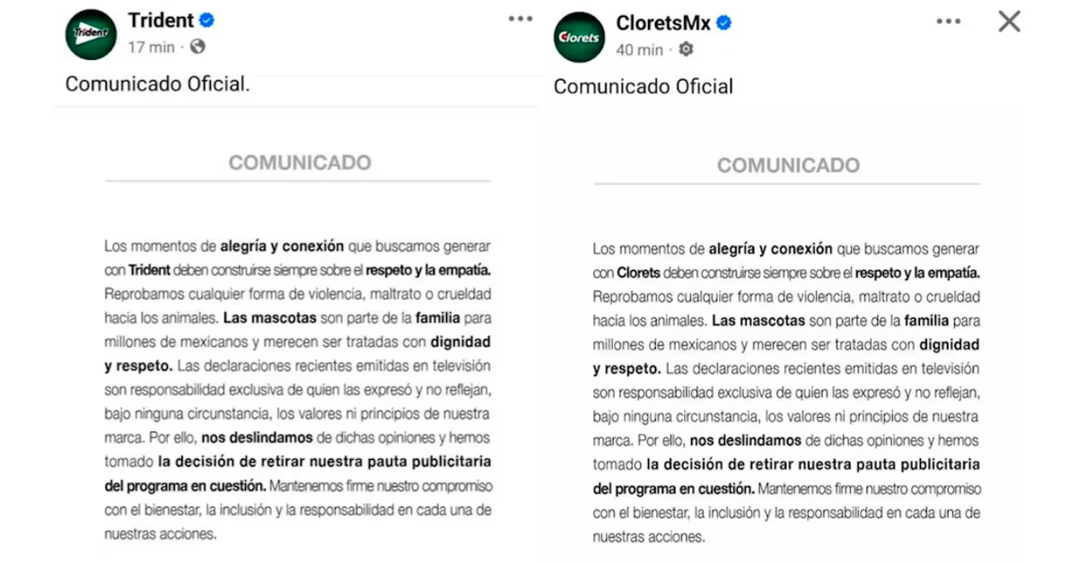 Trident y Clorets dan a conocer su postura. (Difusión)