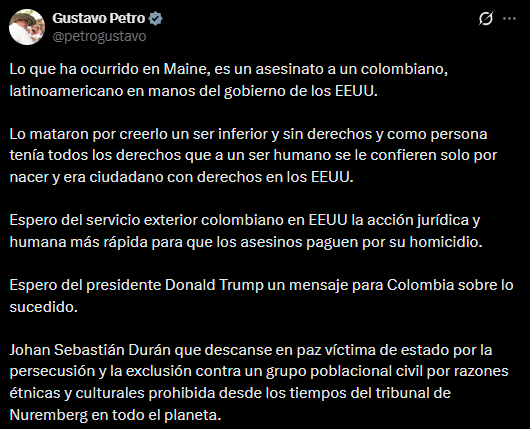 Pronunciamiento de Gustavo Petro.