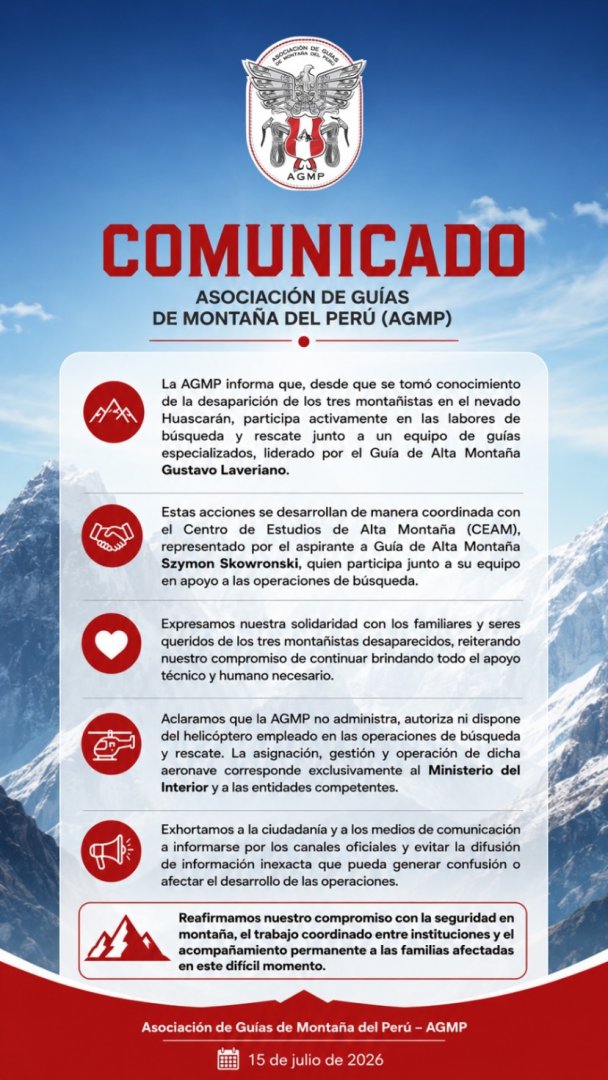 Comunicado sobre el caso de los desaparecidos