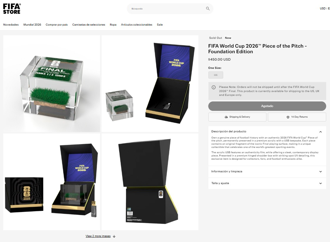 El art�culo qued� agotado en la tienda oficial.