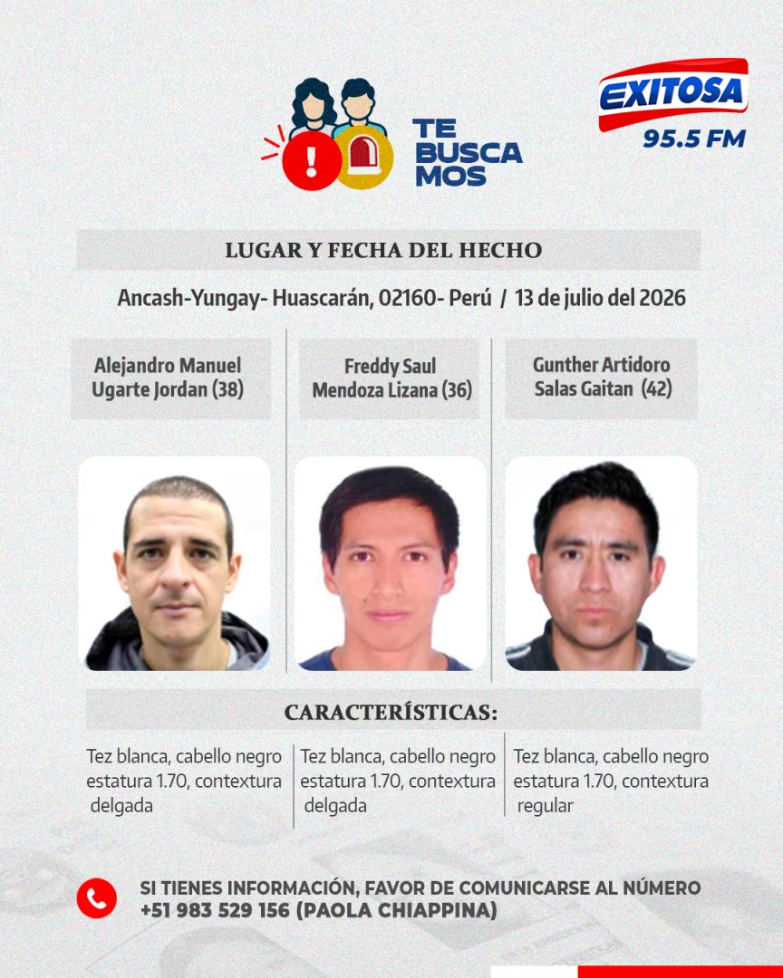 Desaparecidos en nevado Huascarán