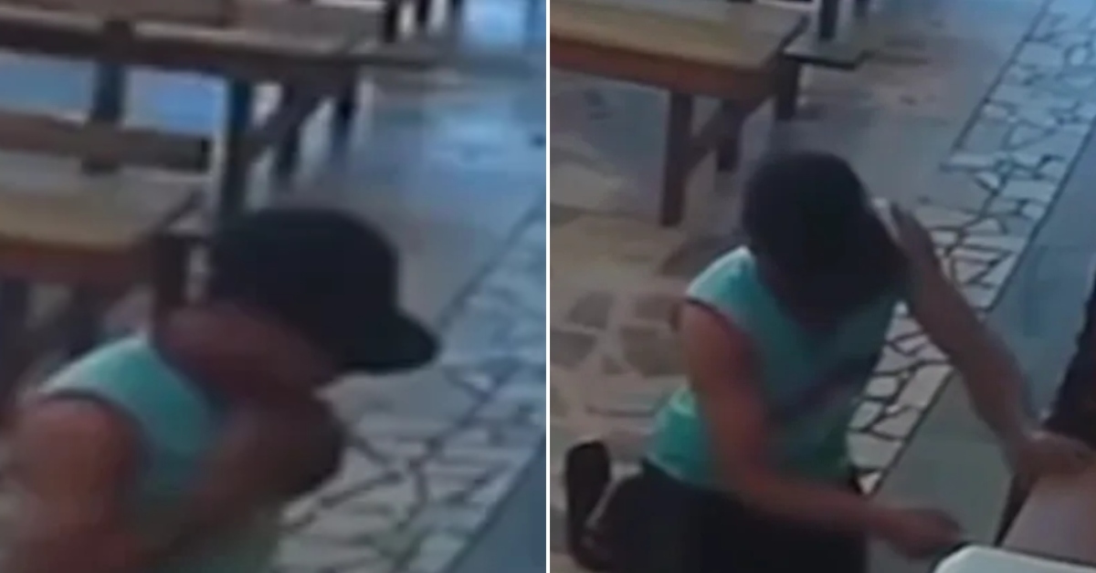 Hombre se arrodilla para rezar en una iglesia y luego se lleva las donaciones de los feligreses