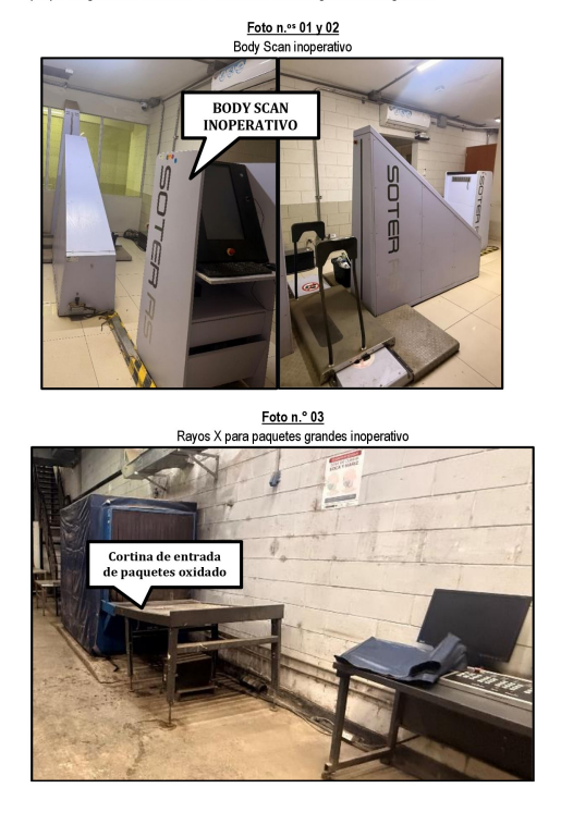 Body Scan y Rayos X inoperativos