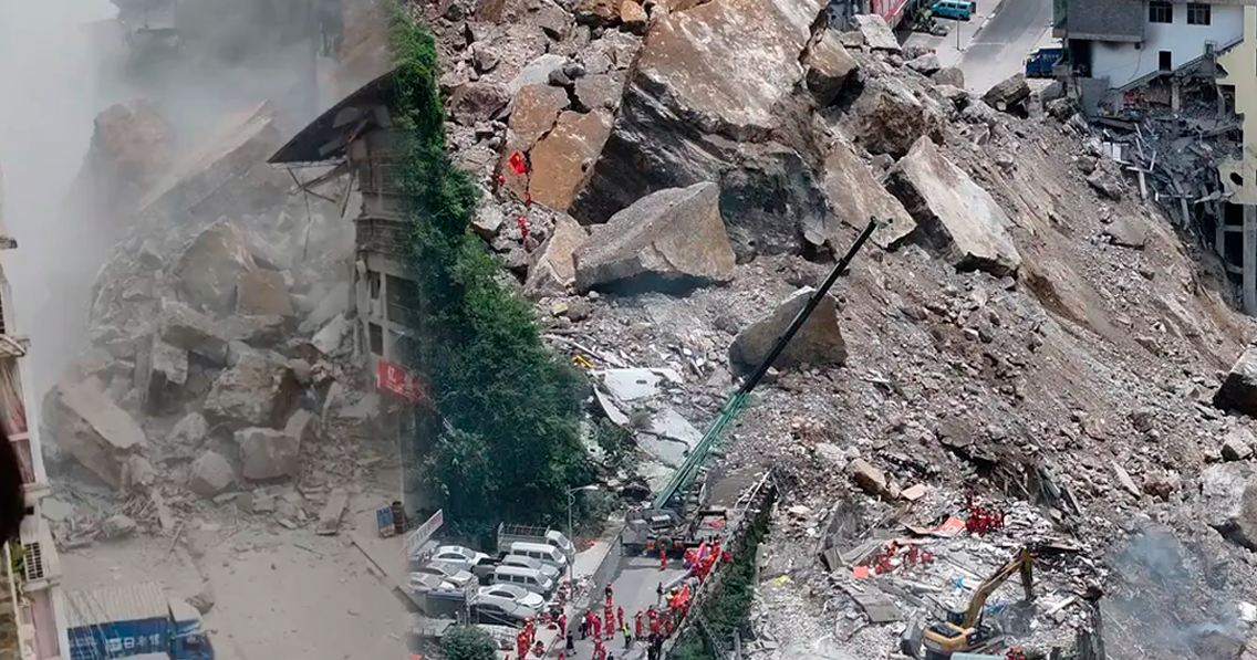 Deslizamiento en China dejó desaparecidos y 1100 evacuados.