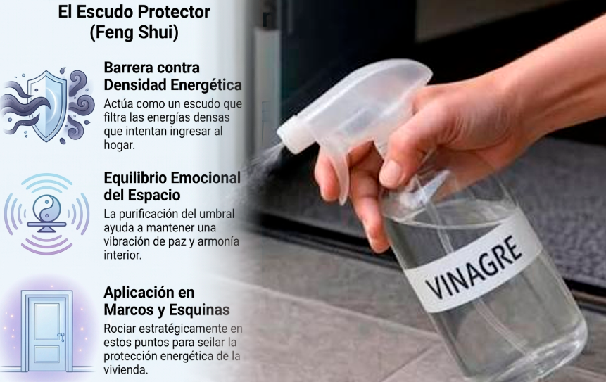 Feng Shui sugiere rociar vinagre blanco para remover la energía estancada en casa.