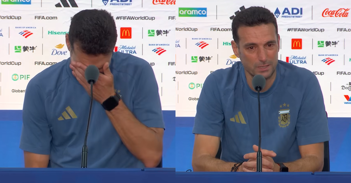 Scaloni rompe en llanto durante conferencia tras derrota de Argentina ante España: "Me duele en el alma"