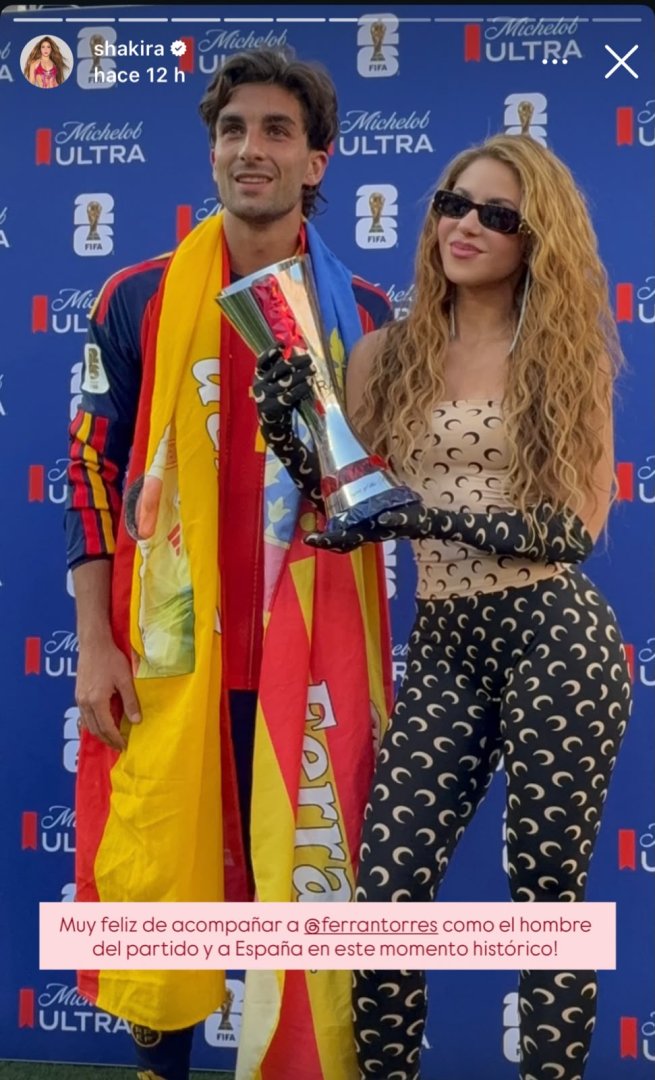 Shakira felicita a España por ganar el Mundial 2026