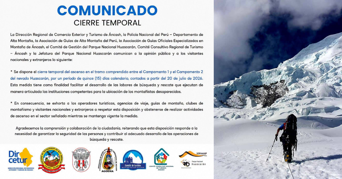Comunicado del cierre temporal