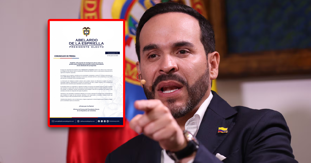 Abelardo de La Espriella denuncia plan de atentado contra su vida por casi un millón de dólares