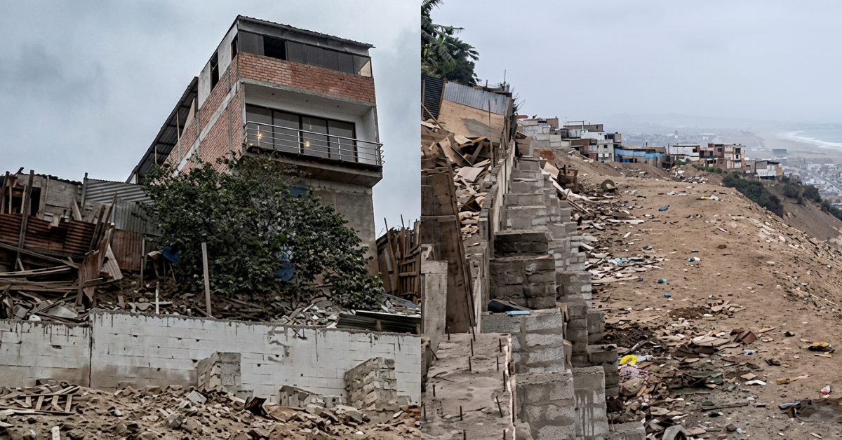 Viviendas en 'Lomos de corvina' en riesgo de derrumbe frente a sismo de gran magnitud