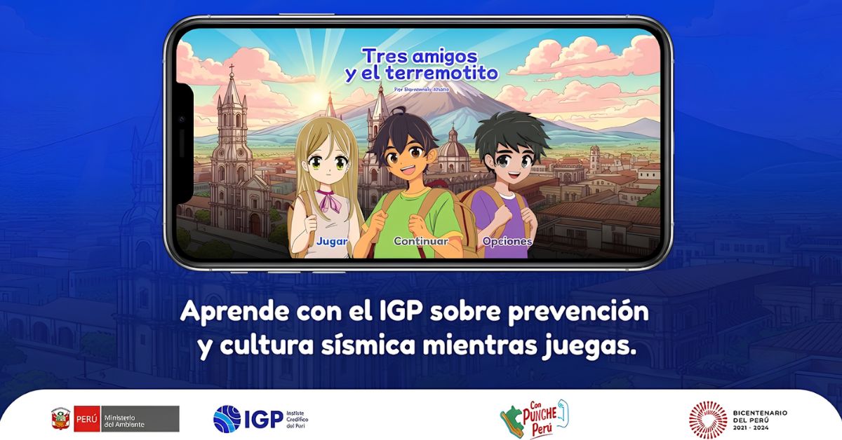 IGP lanza videojuego educativo "Tres amigos y el terremotito": Aprende qué hacer antes, durante y después de un sismo