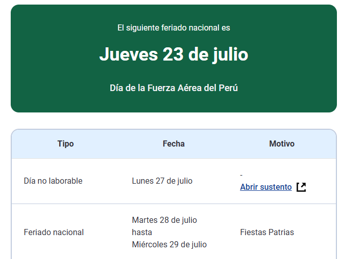 24 de julio no es feriado, ni crea fin de semana largo: será un día laborable regular a nivel nacional.
