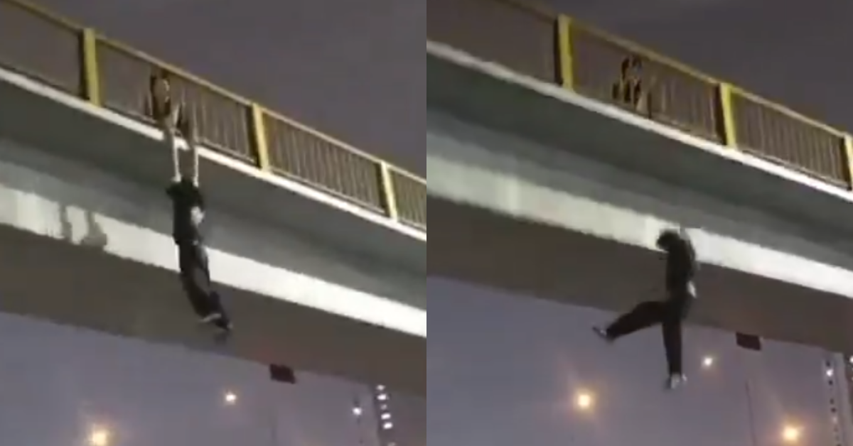 Adolescente se cuelga y cae desde un puente peatonal en San Miguel mientras era grabado por sus amigos