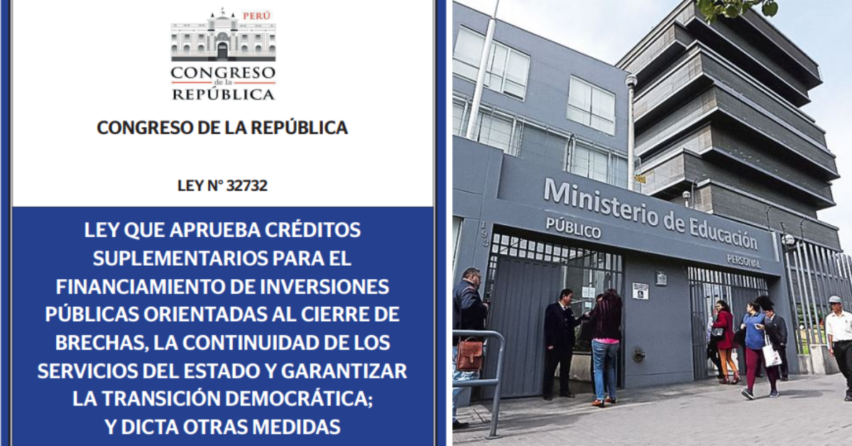 Ley N° 32732 destaca otorgamiento a bonificación extraordinaria