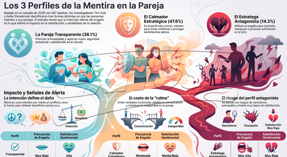 Tres perfiles que mienten en la pareja.