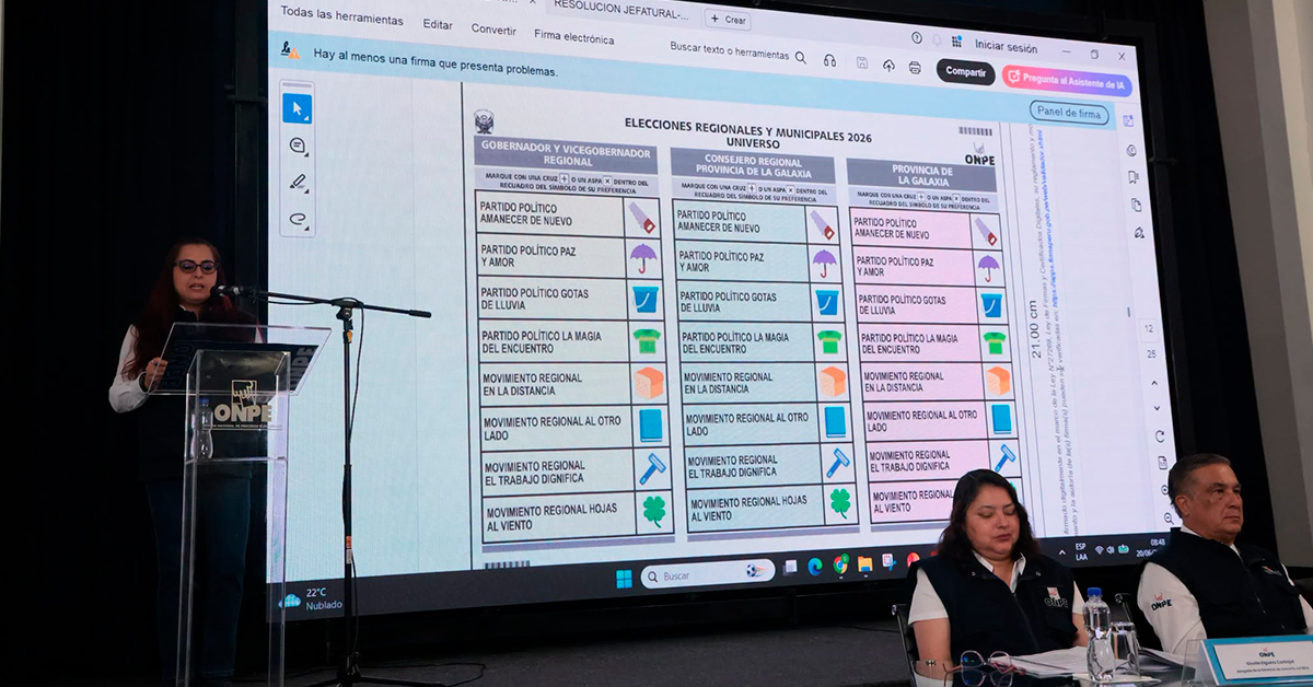 ONPE aprueba seis modelos de cédulas para las Elecciones Regionales y Municipales