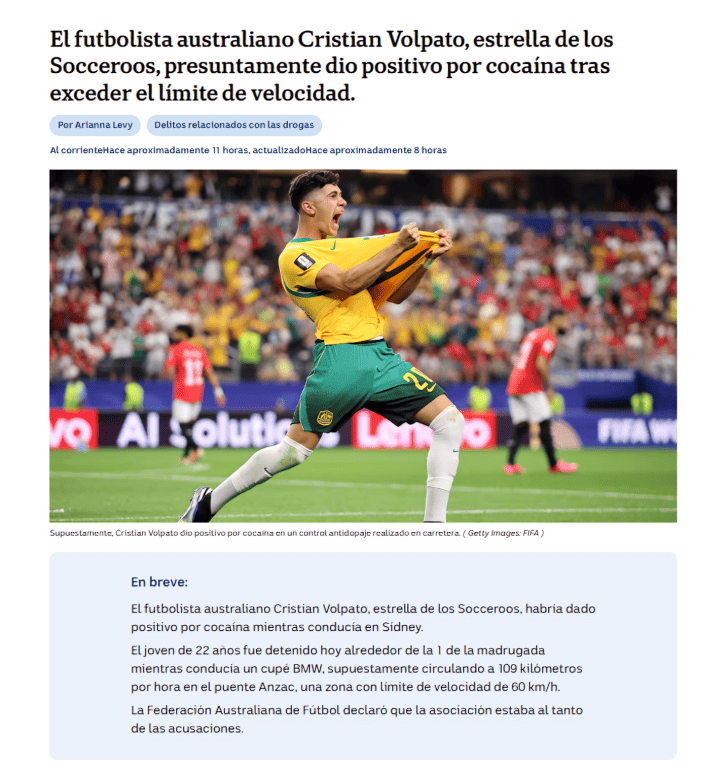 ABC Australia informló sobre lo sucedido en su página web