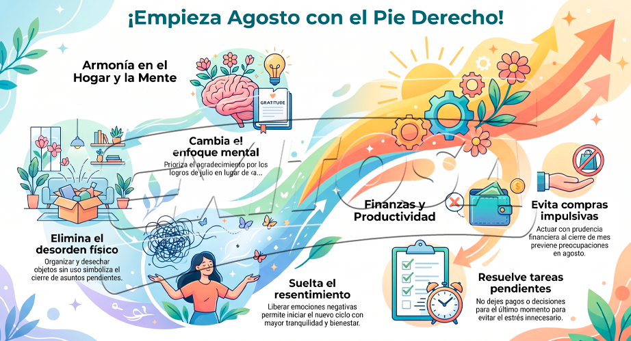 Consejos para comenzar agosto con pie derecho.