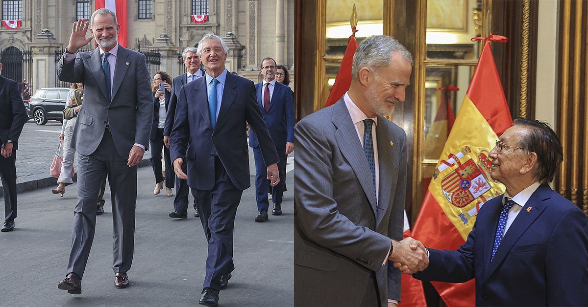 El Rey Felipe VI de España llega al Perú para la ceremonia de transmisión de mando de Keiko Fujimori