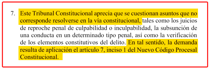 TC concluy� que pedido no puede resolverse por la v�a constitucional, sino judicial.