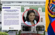Ecuador felicita a Keiko Fujimori tras ser elegida presidenta electa y destaca la democracia peruana