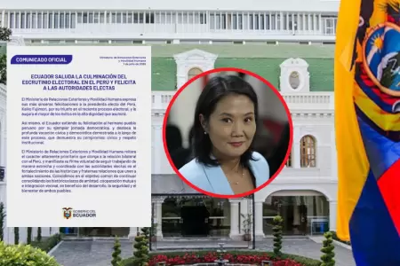 Ecuador felicita a Keiko Fujimori tras ser elegida presidenta electa