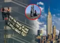 Pareja escala ilegalmente el Empire State, despliega pancarta de amor y se compromete antes de ser arrestada
