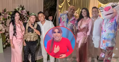 Magaly chanca a Cueva por robarse el show en el cumplea�os de Pamela Franco
