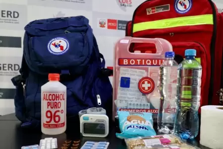 El Minsa RECOMIENDA que la mochila de emergencia para sismos se implemente por g