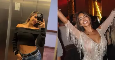Gabriela Herrera de lejitos con Shirley Arica