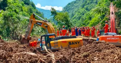 Deslizamiento de tierra en la aldea de Renzang, en China.
