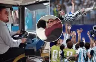 Chofer protagoniza emotiva celebraci�n con pasajeros tras ag�nico triunfo de Argentina ante Egipto: "�Qu� alegr�a!"