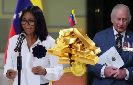 La presidenta venezolana, Delcy Rodr�guez, pide a Carlos III liberaci�n del oro