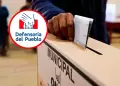 Elecciones Regionales y Municipales: Defensor�a asegura que presupuesto est� garantizado pese a advertencias de d�ficit