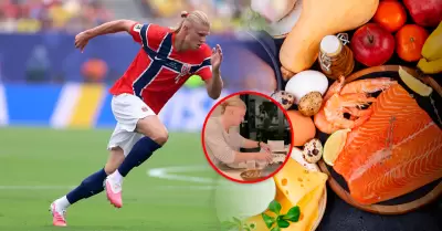 El delantero de Noruega sigue una dieta que le exige el m�ximo rendimiento.