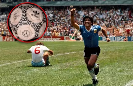 El bal�n fue utilizado por Maradona.