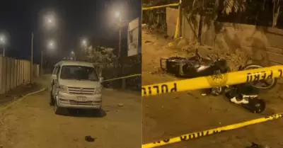 Asesinan conductor de minivan y hieren a pasajero, mientras que delincuente fue