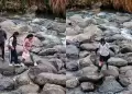 Preocupaci�n en Chosica: Escolares arriesgan sus vidas todos los d�as cruzando r�o con piedras para ir al colegio